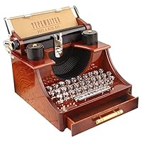 SYgerks Creative Antique Typewriter Musical Boxes Best Gift Table Decor New Year for Birthday Christmas (Wine)
