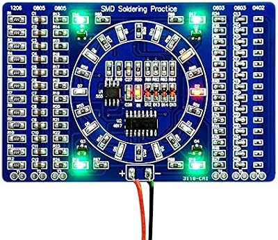 COVVY Rotating LED SMD NE555 Soldering Practice Board DIY Kit Blue 3-12V