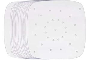 100-Pack 8.5-Inch Square Perforated Parchment Paper Liners for Air Fryer, Oven, and Steamer – Heat-Resistant to 450°F, Grease