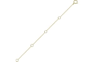 LULAU 14K Solid Gold Necklace Extender Real 14K Bracelet Extender 2 3 4 Inch Durable Adjustable Chain Gold Anklets Extension for Women 2" 3" 4" (14K Yellow Gold-4 Inch)