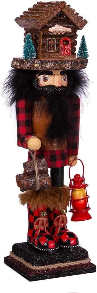 Nutcrackers - Kurt S. Adler 18-Inch Hollywood Lodge Cabin Hat Nutcracker, Multi, HA0563