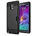 Note 4 Case, Galaxy Note 4 Case, AnoKe [Credit Card Slots Holder][Not Wallet] Hard Silicone Rubber Hybrid Armor Shockproof Protective Holster Cover Case For Samsung Galaxy Note 4 - KLS Black
