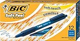 BIC Soft Feel Ball Pen, Blue, Fine Point, 12-Count