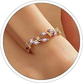 Sora Tuki Rings for Women Adjustable Leaf Ring Dainty Stackable Rings for Women Unique Purple Blue Red Green Ring for Women Trendy Jewelry