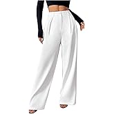 SOLY HUX Women's Wide Leg Dress Pants High Waisted Pleated Loose Work Office Trousers