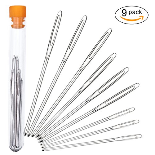 BetyBedy Large-eye Blunt Needles, Stainless Steel Yarn Knitting Needles, 9 Pieces Sewing Needles, Perfect for Finishing off Crochet Projects (Silver) - Thumbnail 7