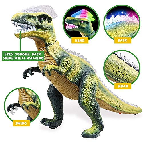 Remote Control Dinosaur for Kids with Light Up Eyes and Roaring Sound