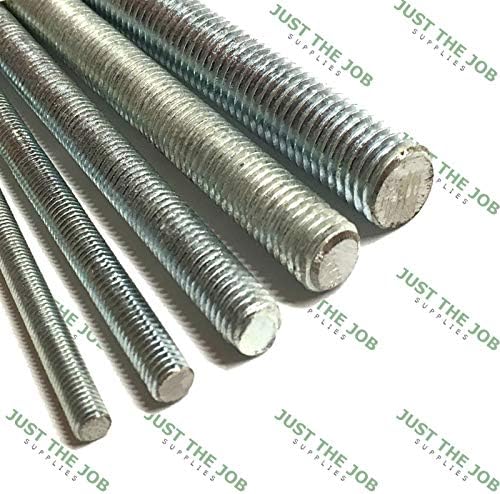 Threaded Bar - BZP Zinc Plated Studding Rod A2 SS // M6>M20 300mm or 1m Lengths // All Thread, Metric Stud (1, M6 x 300mm)