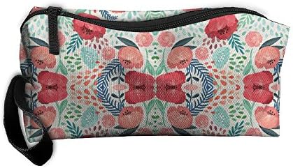 Floral Bliss Cosmetic Case Organizer Portable Artist Storage Bag Toiletry Jewelry Travel Makeup Bag