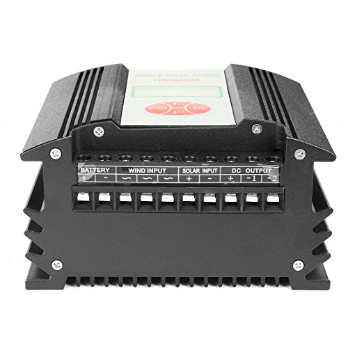 image for uxcell 500W Wind + 150W Solar LCD Wind/Solar Power Hybrid Street Light