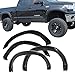 Fender Flares Compatible With 2007-2013 Toyota Tundra, Black ABS Pocket Style Wheel Cover Protector Vent Trim by IKON MOTORSPORTS