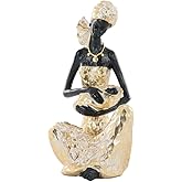 Lescafita African Mother and Baby Statue, Handcrafted Resin Sculpture for Living Room Decor, Motherhood Art Figurine, Ideal Wedding