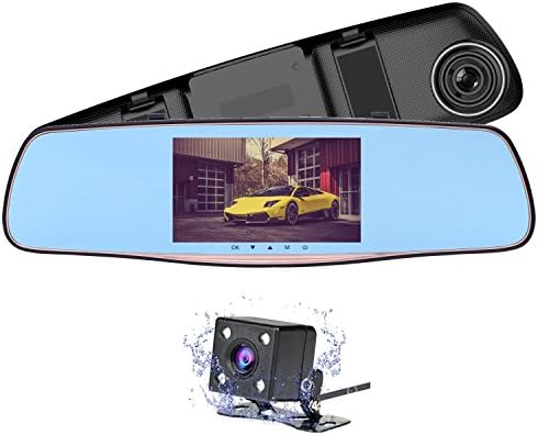 Nesolo Full HD 1080P Car Dash Cam 170° Wide Angle 5" IPS Screen Rearview Mirror Dashboard Camera DVR Video Recorder Dual Lens with HDR Night Vision,Loop Recording, Parking Mode, G-Sensor