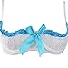 COSWE Women's Lace Open Cup Bra and Garter Skirt Set(White,M)