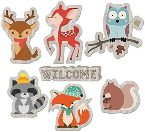 Woodland Animals Party Supplies - Six Kinds of Animal Shaped Decorations DIY Baby Shower or Birthday Party Supplies - Set of 20