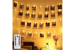 Magnoloran Photo Clip String Lights with Remote LED Battery Operated Fairy Clip Twinkle Lights for Home Bedroom Halloween Thanksgiving Christmas Party Wedding Festival Decor