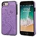 Vaburs Wallet Case for iPhone SE(2022) 5G/SE(2020)/7/8 with Card Holder, Embossed Butterfly Premium PU Leather Double Magnetic Buttons Flip Shockproof Protective Cover 4.7 inch (Purple)