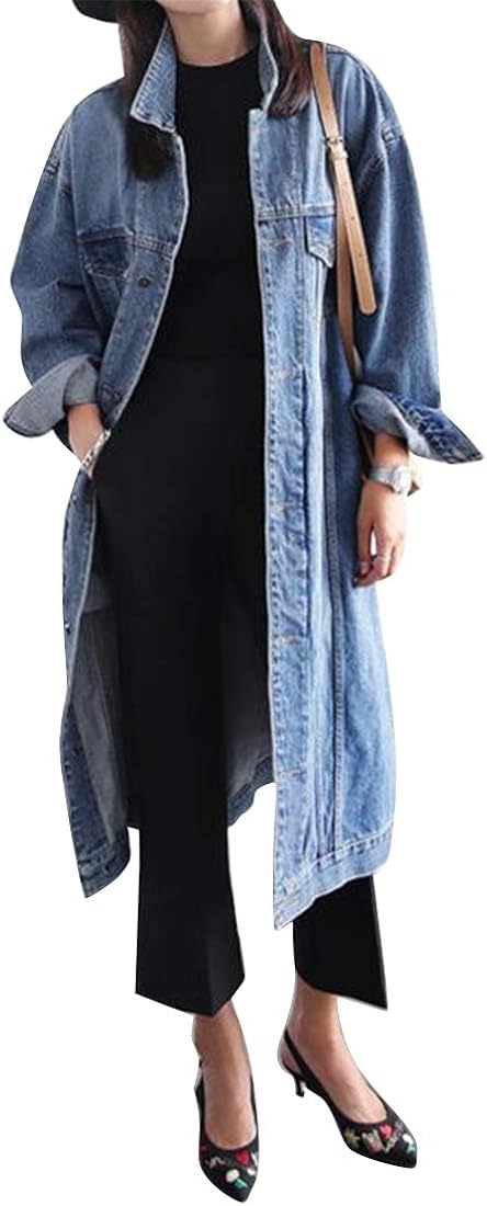 denim jacket under trench coat