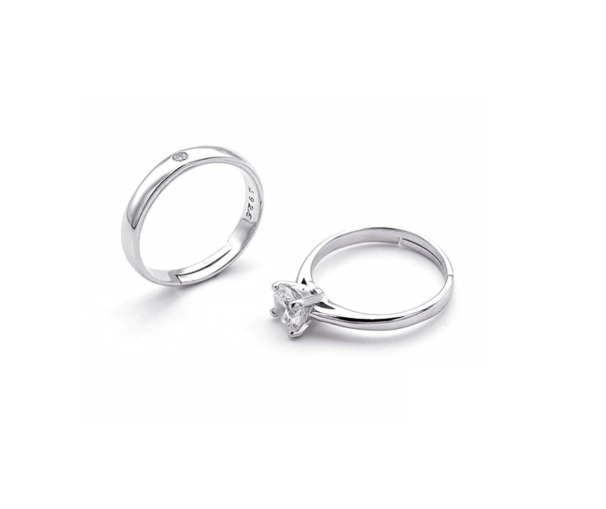 unnati creation sterling platinum plated couple ring for boy & girls