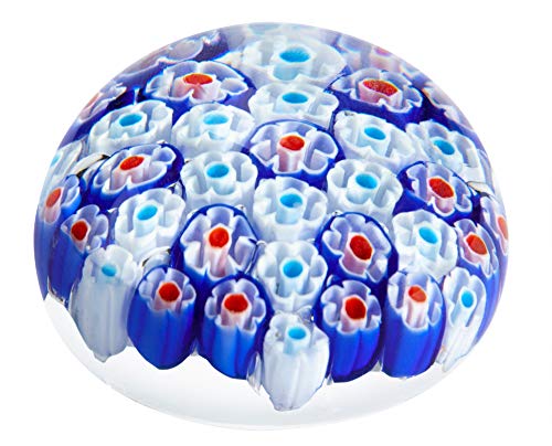 Collectible Millefiori Handmade Glass Paperweight, Beautiful Office Decor, Decorative Art Glass, Colorful Flower Paper Weight