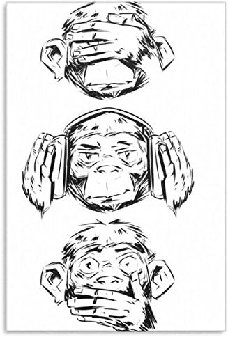Amazon Com Three Wise Monkeys Design Monkey Face Funny Wall