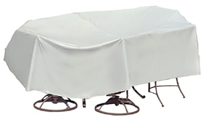 Protective Covers Weatherproof Patio Table and Highback Chair Set Cover, 80 Inch x 96 Inch, Oval/Rectangle Table, Gray