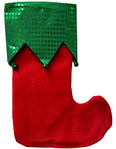 Christmas Elf Stockings With Bells Holiday Decoration Set of 2 - Thumbnail 2