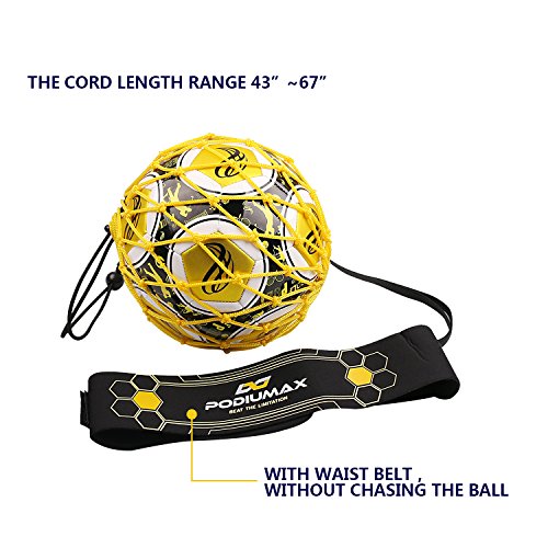 image for PodiuMax Hands-Free Soccer Kick/Throw Trainer, New Ball Locked Net Des