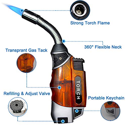 Yeuligo Torch Lighters, Butane Lighter with 360° Flexible Neck and