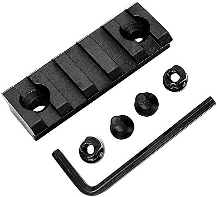 HooGou 5 Slot 2" Picatinny Weaver Rail Section for Keymod Handguard Mount Rail System Black (5 Slots)