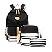 abshoo Causal Travel Canvas Rucksack Backpacks for Girls School Bookbags Set (Black Set)