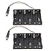 NUOLUX 6-Slot Battery Box for AA Batteries with Wire Leads, Pack of 2 (Black)