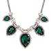 Green Acrylic Cut Tear Drop Bead Chunky Black Chain Fashion Lady Collar Necklace