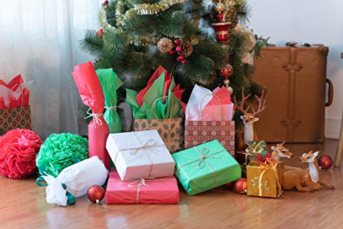 image for Art Tissue Paper, UNEEDE 180 Sheets Christmas Gift Wrap Tissue Paper f