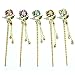 YOY Fashion Hair Decor Chinese Traditional Style Hair Sticks Shawl Pins Picks Pics Forks for Women Girls Hair Accessory 6-inch with Enamel Flower Set of 2, Pink