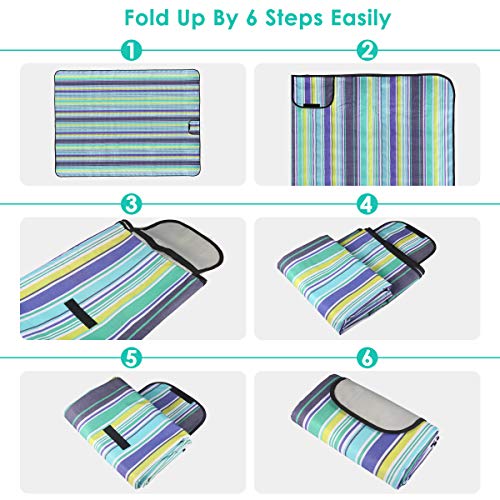 Picnic Blanket, Cakie Extra Large Outdoor Sand Proof and Waterproof Portable Beach Mat for Camping Hiking Festivals