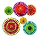 Adorox Set of 6 Holidays and NEW YEAR'S EVE Vibrant Bright Colors Hanging Paper Fans Rosettes Party Decoration for Holidays 8