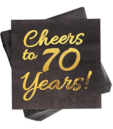Amscan Gold Celebration 70th Luncheon Napkins 33cm