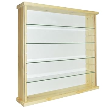 Watsons Exhibit Solid Wood 4 Shelf Glass Wall Display Cabinet