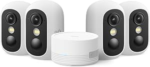 eufy eufyCam C35 (4er-Pack), Kabellose Überwachungskamera Außen & Innen, Magnetische Halterung, Farbnachtsicht, Lokaler Speicher, IP67, Gesichtserkennung, Solarpanel-Kompatibel, Ohne ABO, Weiß