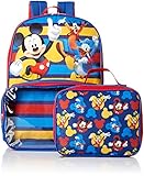 Disney Boys' Mickey Backpack with Lunch Window Pocket, Blue