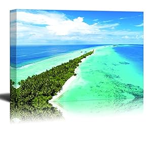 Canvas Wall Art - Island Walk deep into The Ocean - Giclee Print Gallery Wrap Modern Home Art Ready to Hang - 12x18 inches