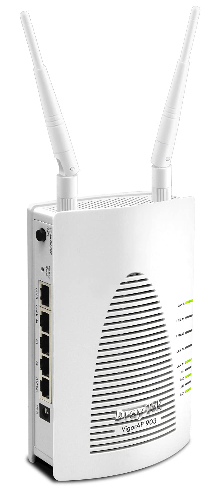 DrayTek VigorAP 903 Wireless Access Point, Range Extender, Mesh With Up To 8 x AP903, 5x Gigabit LAN Ports Built In, POE/AC Powered, Adaptor Included