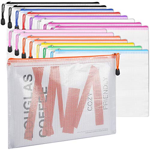 LABUK Mesh Bags with Zipper 38pcs A4 Size, Zipper Pouch Waterproof