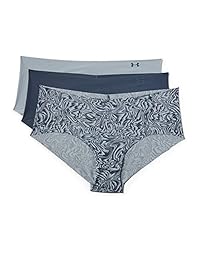 Under Armour Pure Stretch Hipster estampado para mujer, paquete de 3