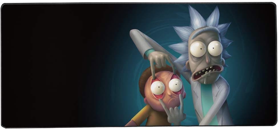 Extended Mouse Pad Large Mousepad for Game, 35.4 × 15.7 inch Stitched Edge and No-sliped Large Desk Pad with Smooth Surface,No- Sliped Full Desk Mat-Rick and Morty XL Keyboard and Mouse pad