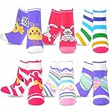 TeeHee Women's Easter Day Fashion No Show Socks 6 Pair Pack (Easter Bunny and Eggs)