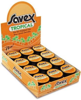 24 Pack Balm Moisturizer for Chapped Lips - Savex Lip Ointment - Best Bulk Jar Chapsticks - Best Tropical Lip Balm for Under 5 Dollars - Tropical Flavored Savex for Dry Chapped Lips