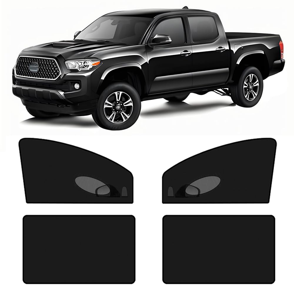 Photo 1 of [2025] Car Window Screen Shades for Toyota Tacoma 2016-2025 Truck Accessories Camping 4 Pcs Car Mosquito Net Sun Shades for Side Window Privacy Protection from UV, Bugs Mesh Shade for Baby,Kids
