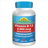 Nova Nutritions Vitamin B12 (MethylB12) 6000 mcg 120 Sublingual Tablets (Methylcobalamin cherry flavor)
